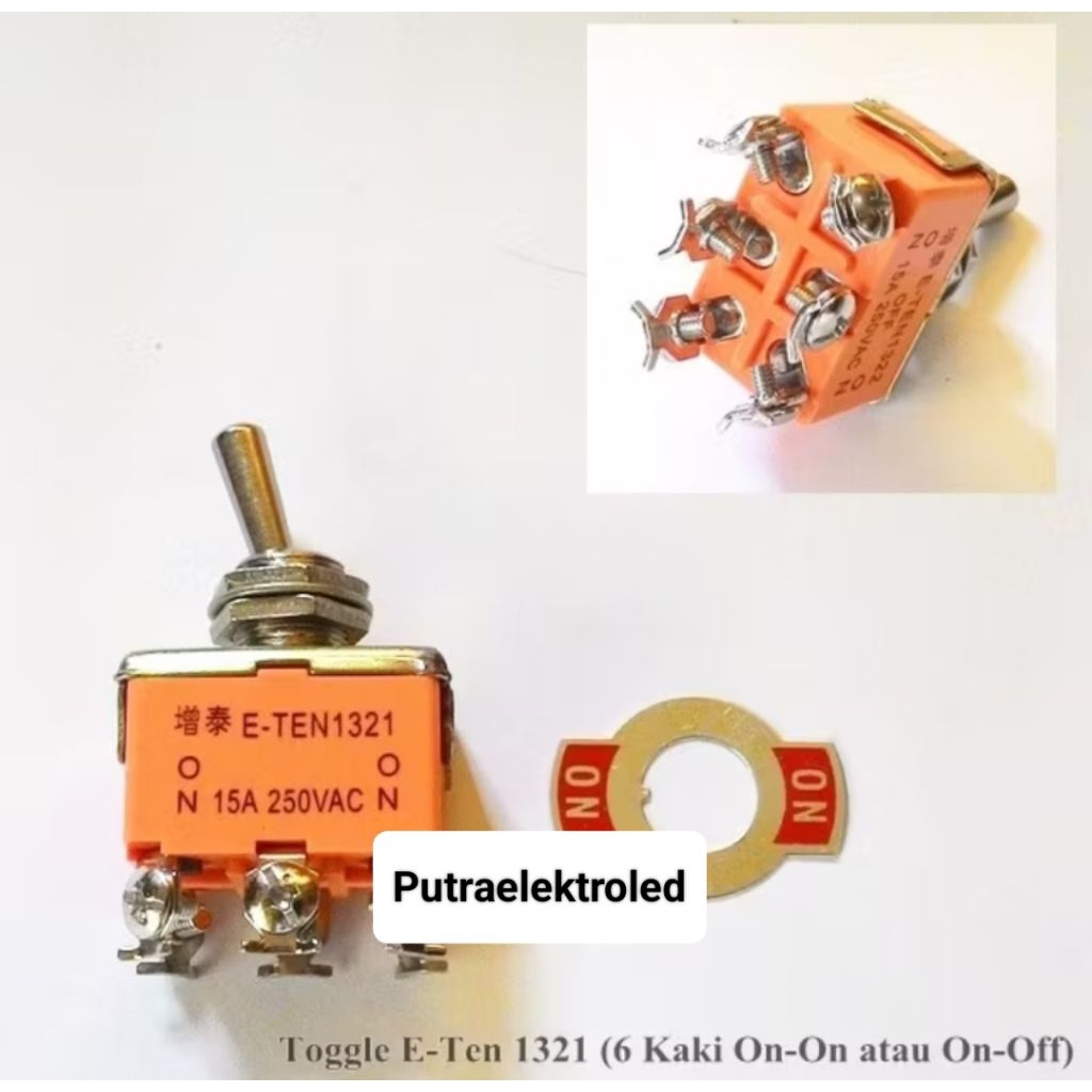 Jual Saklar Togel 1322 On Off 6 Kaki 15A / Toggel Switch 1321 On Off ...