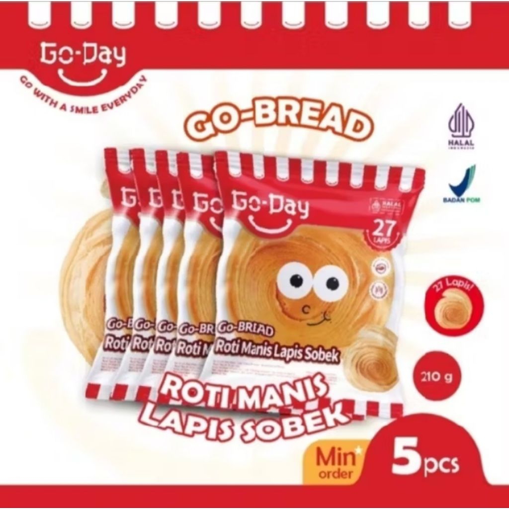 Jual Promo Terbatas 10Pcs Go - Day Roti Manis Lapis Sobek 42Gram/Pcs ...