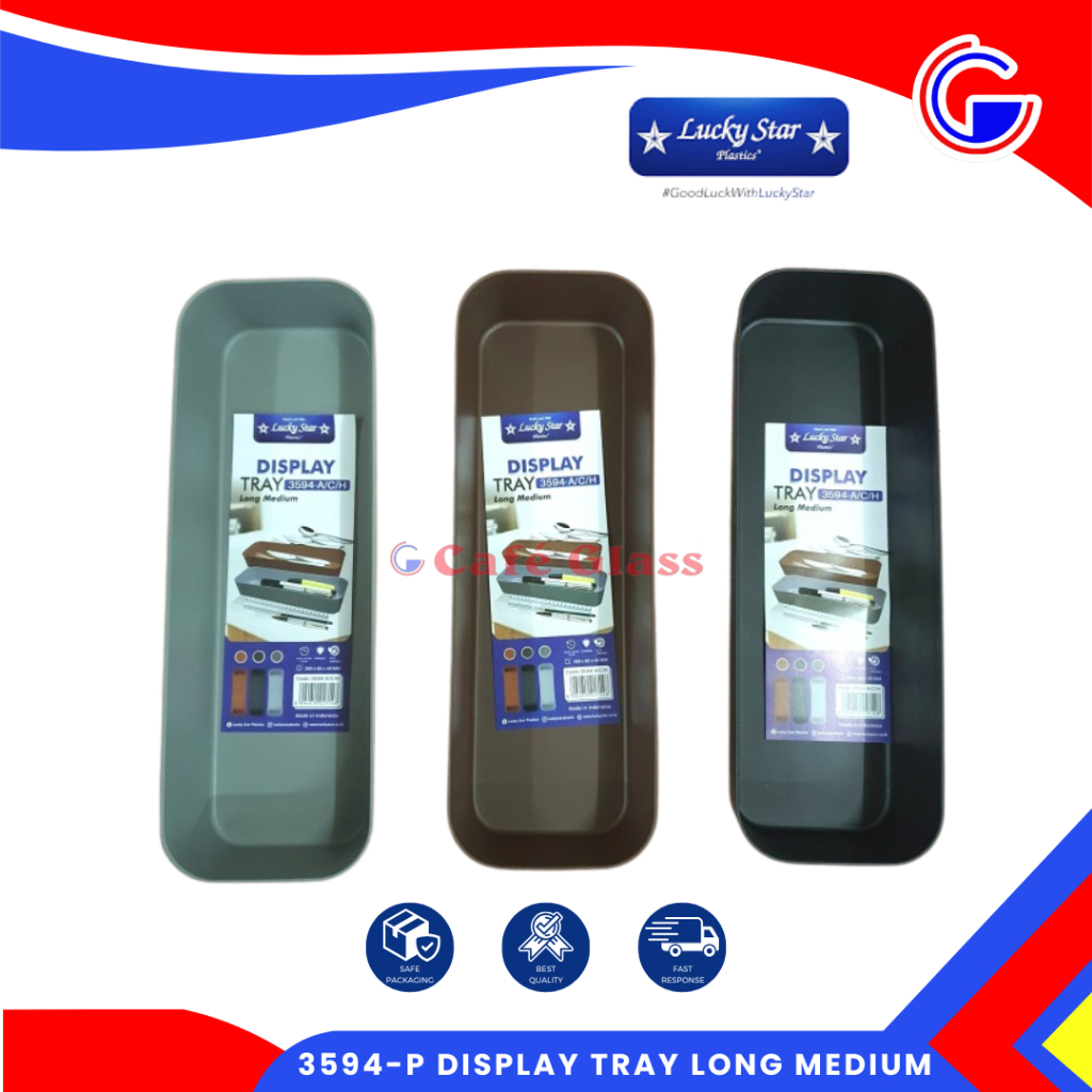 Tray Panjang Plastik Minimalis - Wadah Alat Tulis Make Up - 3594-P Display Tray Lucky Star