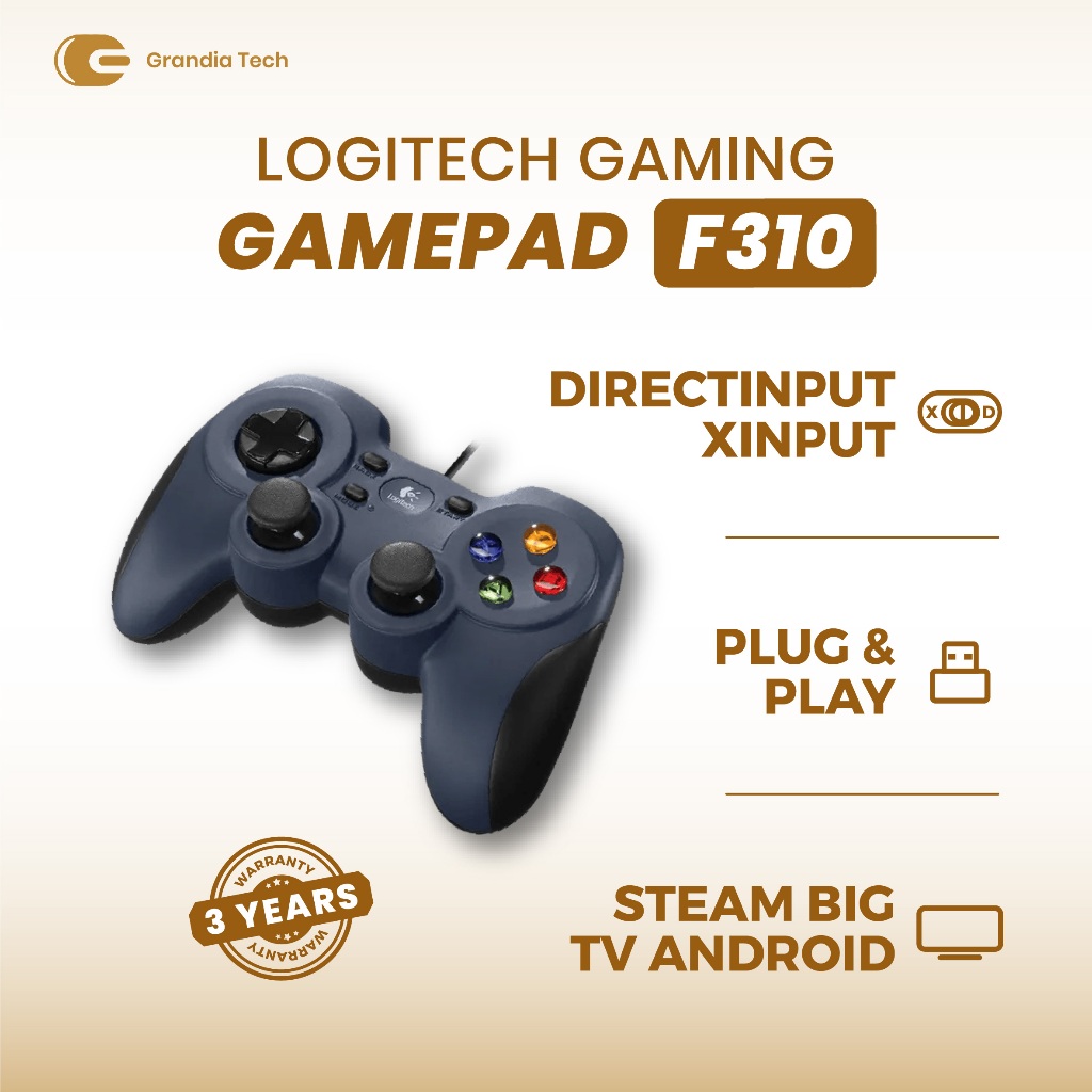 Jual Gamepad Logitech F310 Dengan Kabel 1,8 Meter - Dukungan XInput dan ...