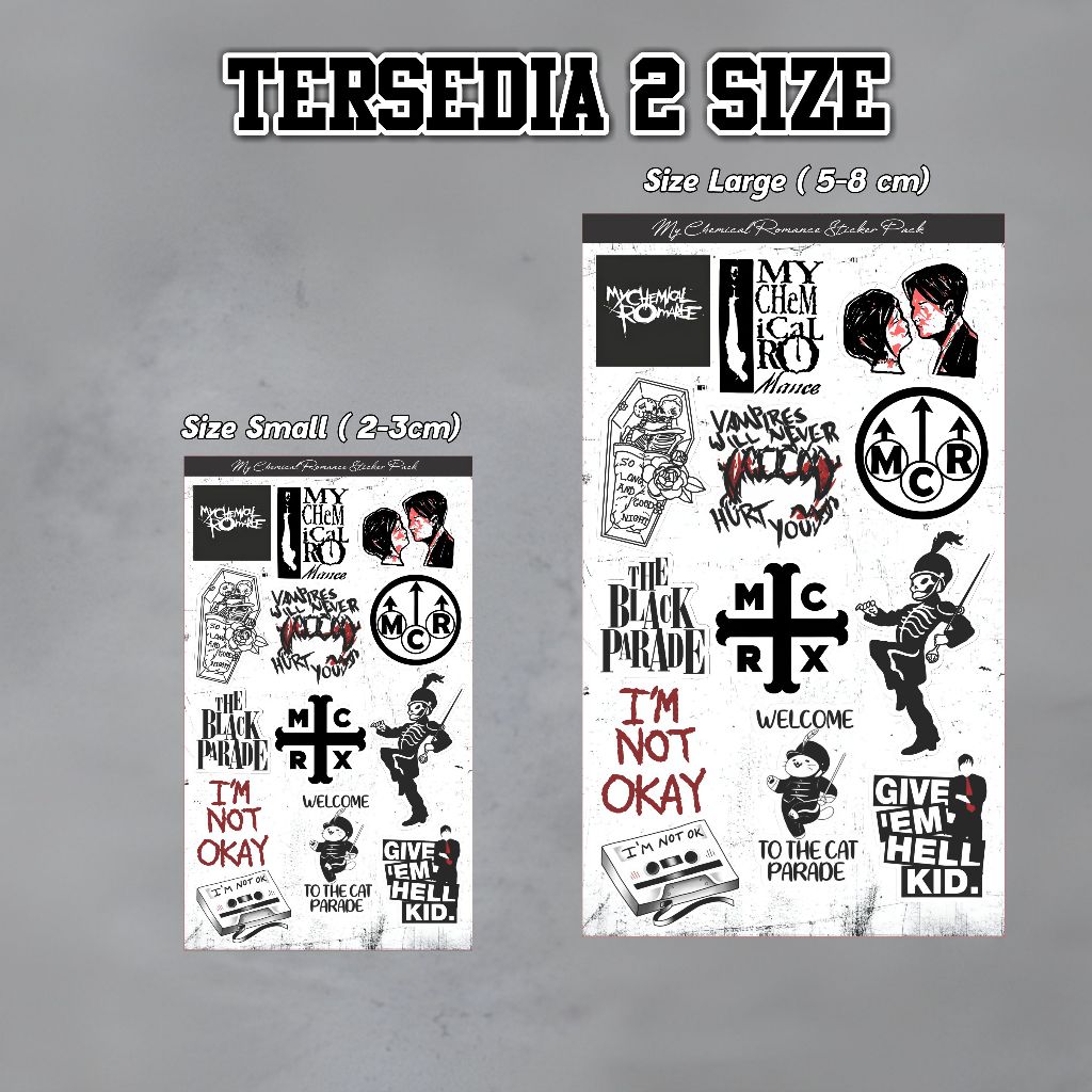 Jual Sticker Pack MY CHEMICAL ROMANCE Bahan Vinyl Sticker Band MCR ...
