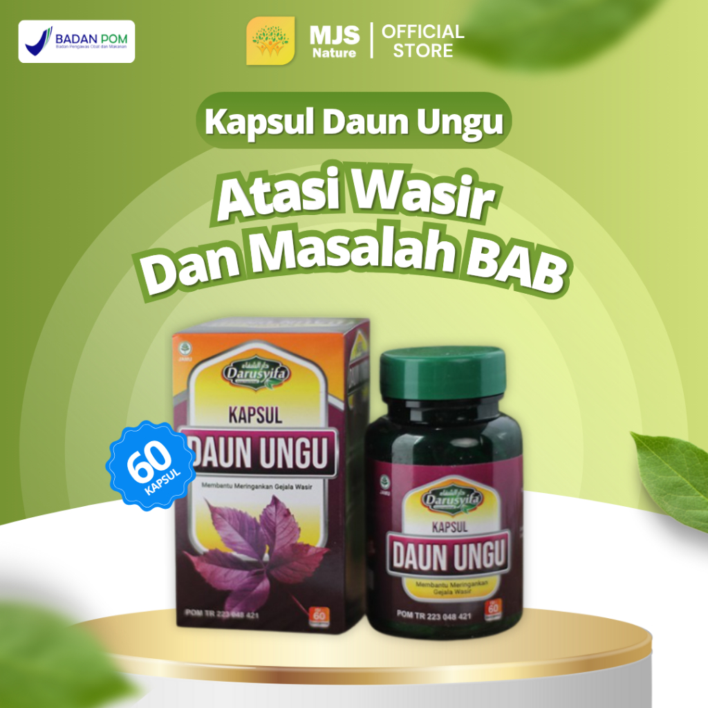 Kapsul Herbal Untuk Sakit Ambeyen Ampuh Sakit Wasir Pelancar Bab Atasi Susah Bab Dan Atasi Rasa Nyeri Kapsul Daun Ungu