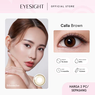 [BEST SELLER] EYESIGHT LENSES Softlens Bloominc Calla Brown | Softlens Korea Premium 14.2mm Warna Cokelat Natural, Cocok Untuk Daily,  Bisa Normal Dan Minus (2pcs/sepasang)