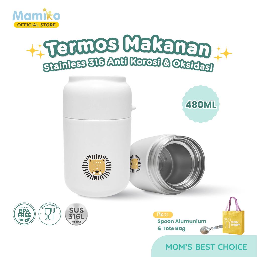 Jual 【Termos Tahan Panas 24 Jam】Mamiko Termos Makanan Sup Mpasi