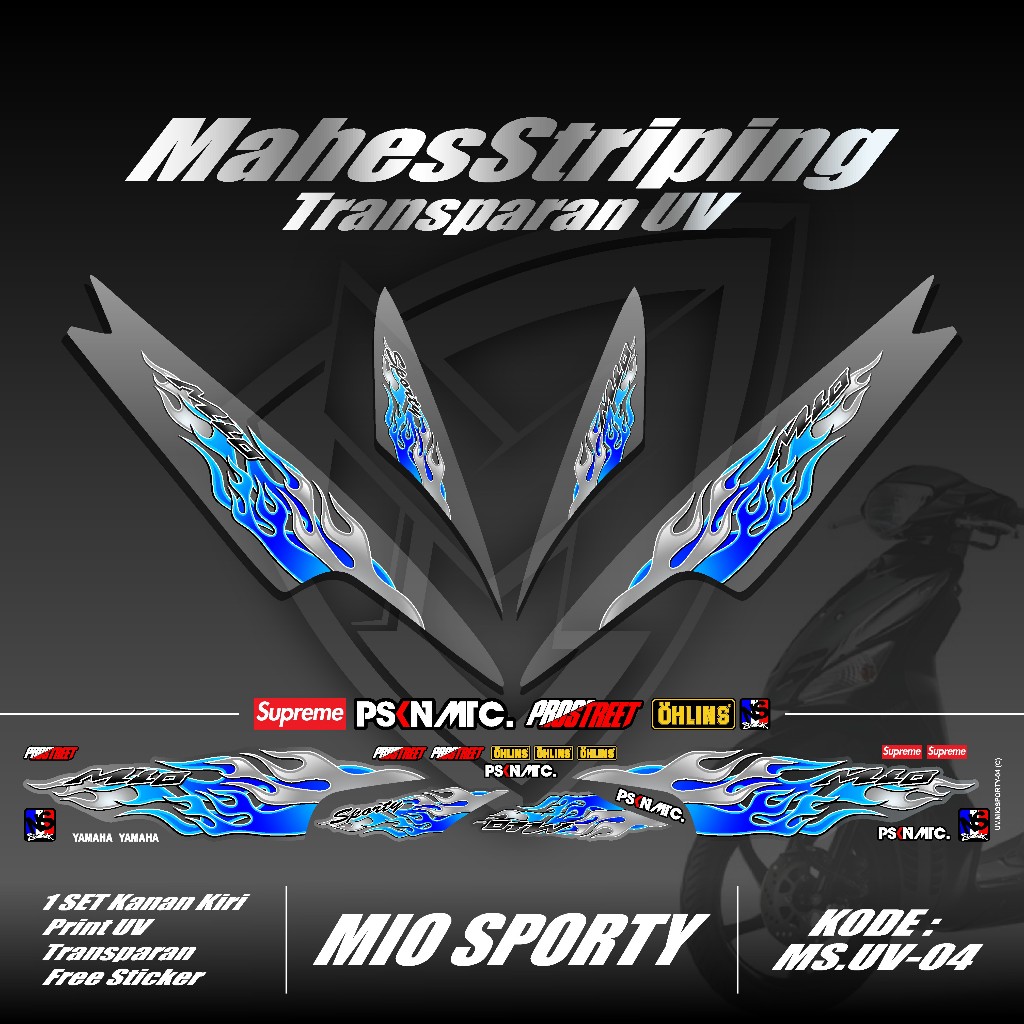 Jual Striping Transparan Mio Sporty Terbaru Stiker Lis Variasi Mio ...
