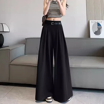 Wide Leg Pants Gaya Korea Lebar Longgar Celana Kantor Celana Kulot Wanita Formal