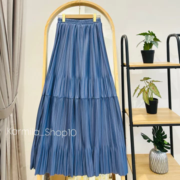Aileen Pleated Skirt BB Premium Rok Panjang Wanita Maxi Plisket Bb Fit To Xxl