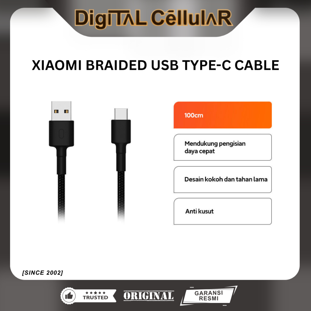 Jual Xiaomi Mi Braided USB Type-C Cable 100cm | Shopee Indonesia