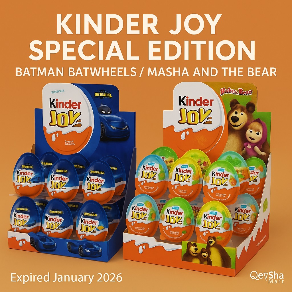 Jual Kinder Joy ORI 1 Box 24pcs – Batman Batwheels / Masha and The Bear ...