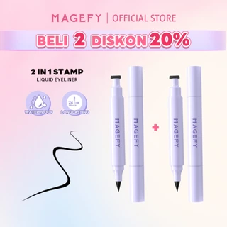 MAGEFY Eyeliner Stamp Black Double Head Long Lasting Waterproof Eyeliner Pencil Eye Makeup Liquid Eyeliner High Pigmented MF-E10