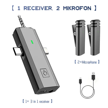 Mikrofon Nirkabel Lavalier Mic Portabel Audio Video Pembuatan Rekaman Wireless Microphone HP