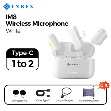 Siap INBEX M8 IM4 Microphone Wireless Lavalier Bluetooth Youtuber Nirkabel Mic Clip On Audio