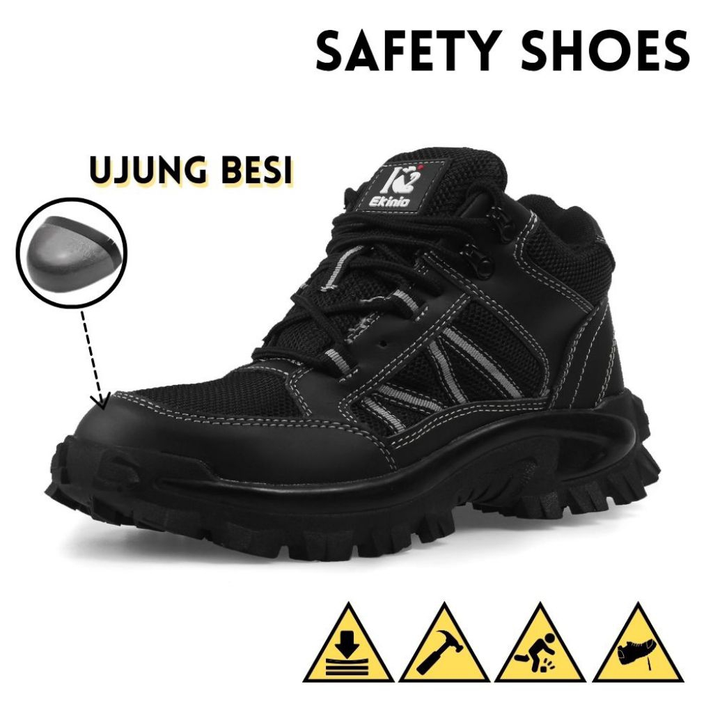 Jual sepatu pria safety ujung besi 6inch | Shopee Indonesia