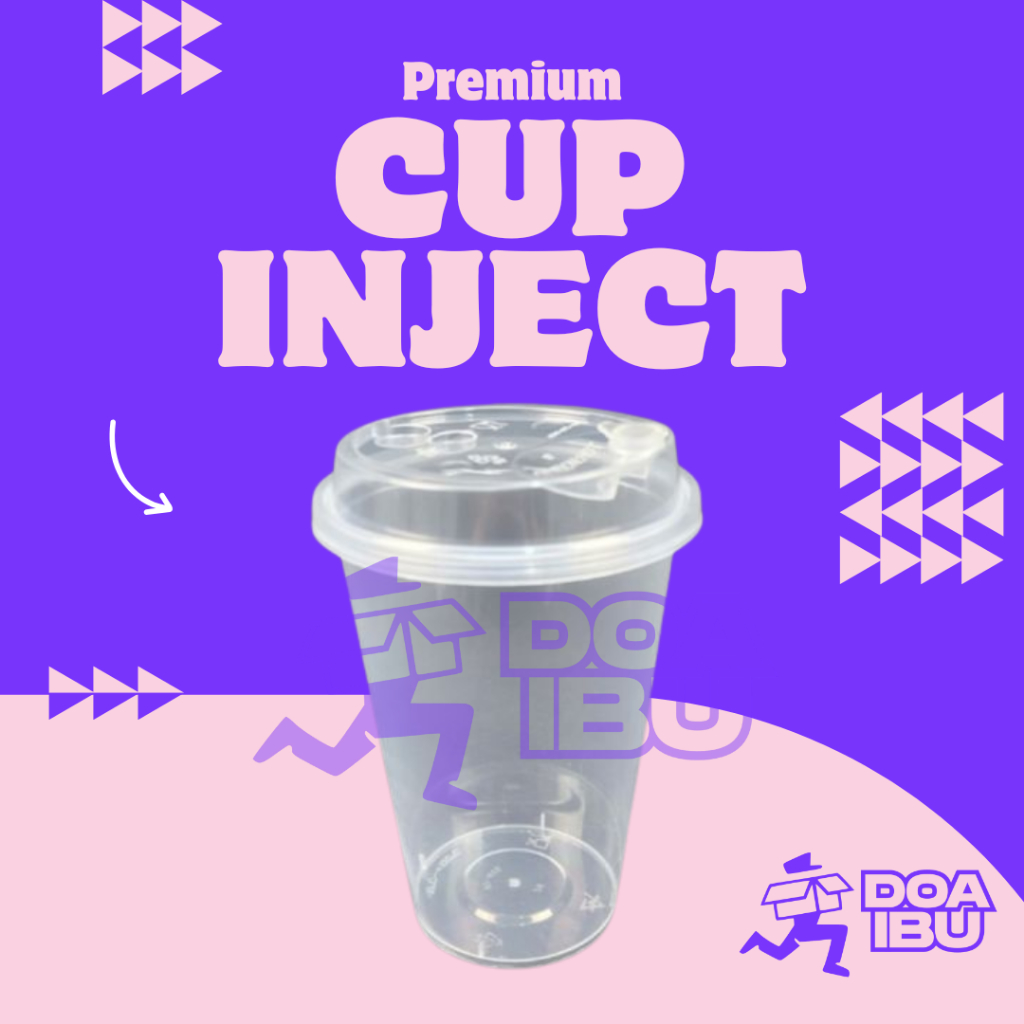 Jual [1 dos - 20 slop] gelas injection 500ml 400ml 700ml + tutup GELAS ...
