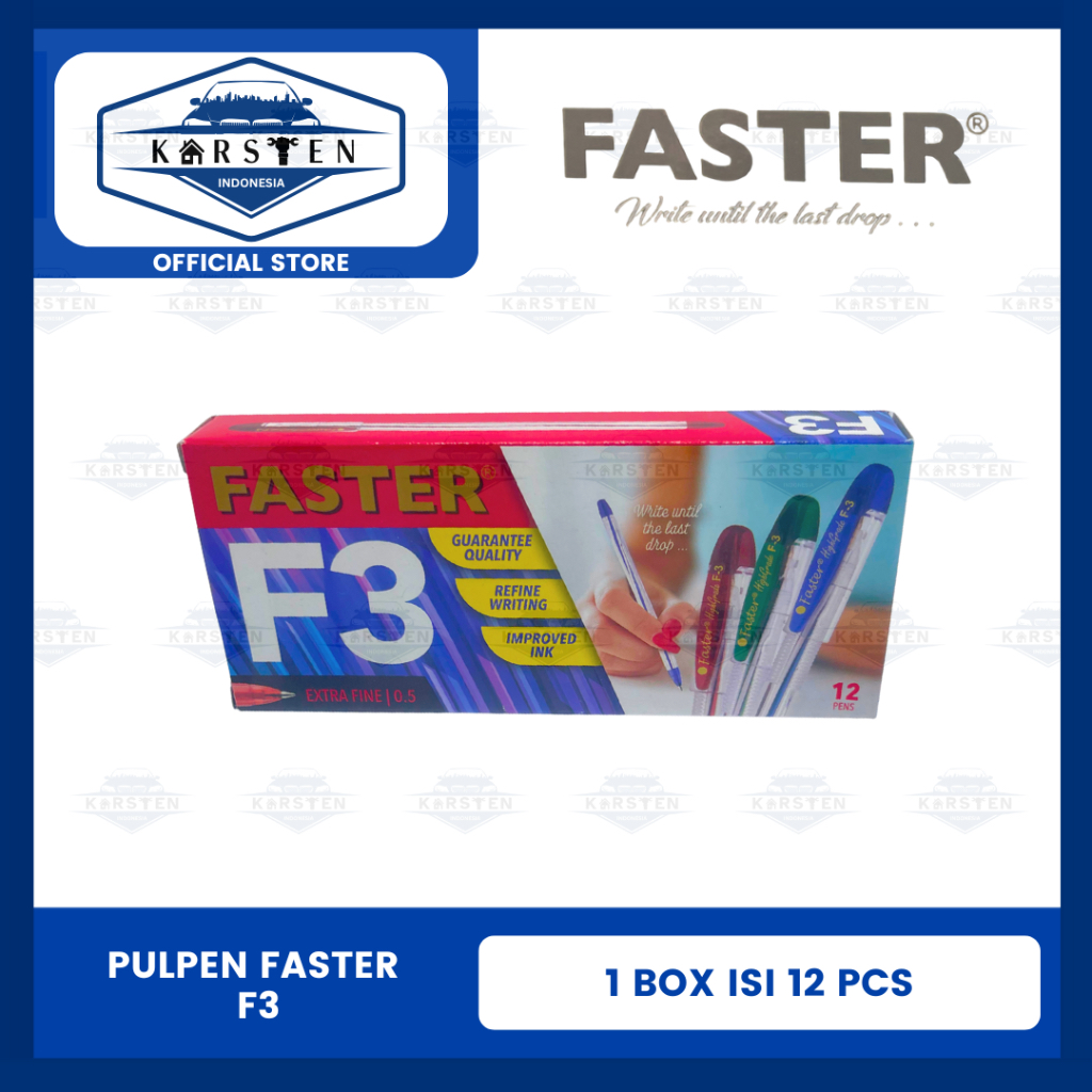 Jual Pulpen | Bolpen | Pena Faster F3 (1 Lusin) | Shopee Indonesia