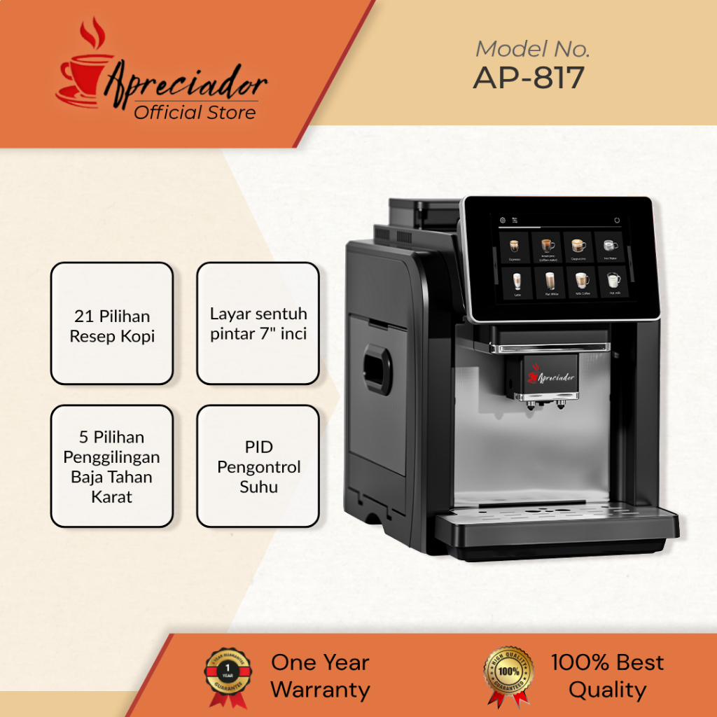Jual Apreciador Mesin Kopi Espresso Otomatis AP 817 Expresso Bean to ...