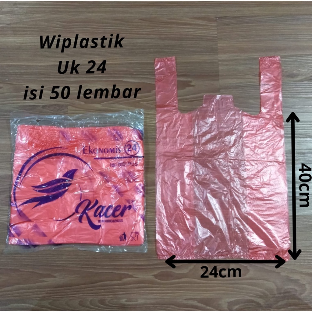 Jual HD Kantong Kresek Plastik Merah Tipis Merk Kacer Ekonomis UK. 24 ...