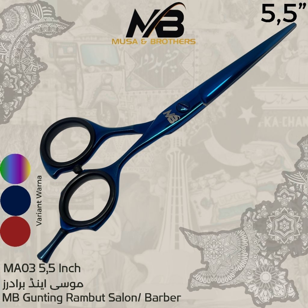 Jual MB Gunting rambut salon 5,5 inchi Multi Color 01MBR, Profesional ...