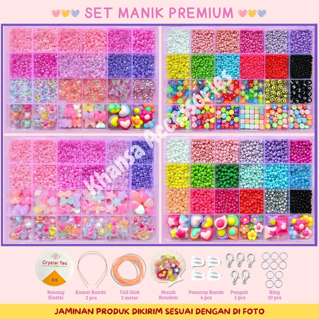 Jual DIY Manik Manik Set Lengkap Gelang Aesthetic - DIY Craft Kit Manik ...