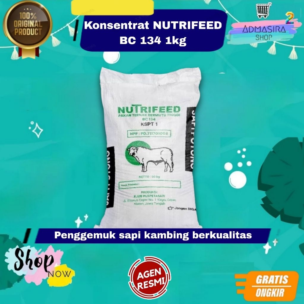 Jual Konsentrat Sapi Kambing NUTRIFEED BC 134 Hitam 1kg Penggemuk ...