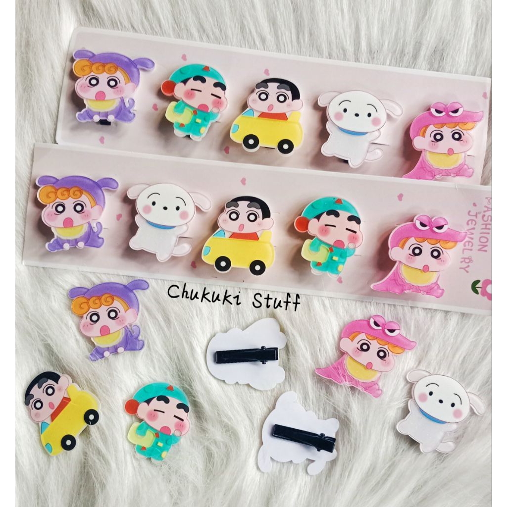 Jual Jepit rambut shinchan / pin jepitan rambut bahan akrilik crayon ...