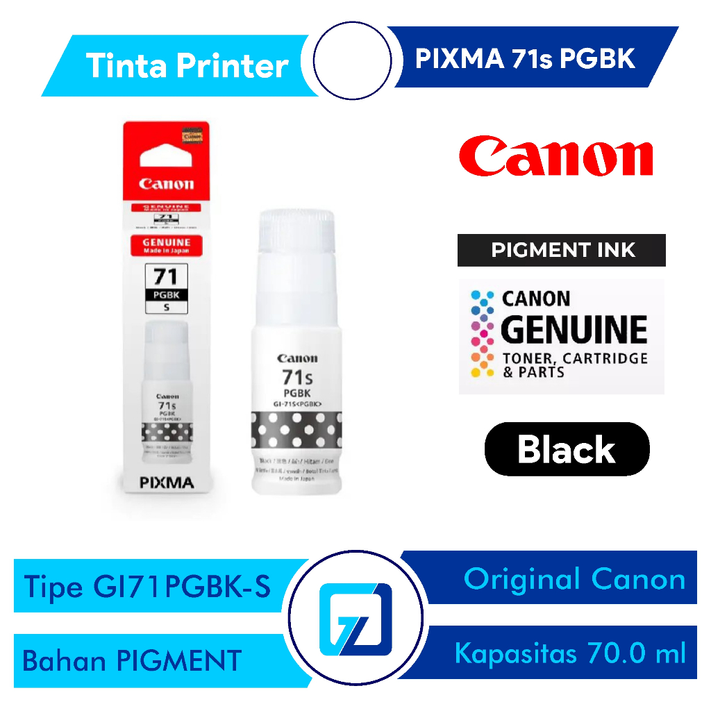 Jual Tinta Canon GI-71S PGBK 70ml Black Small Pigment ORIGINAL | Shopee ...