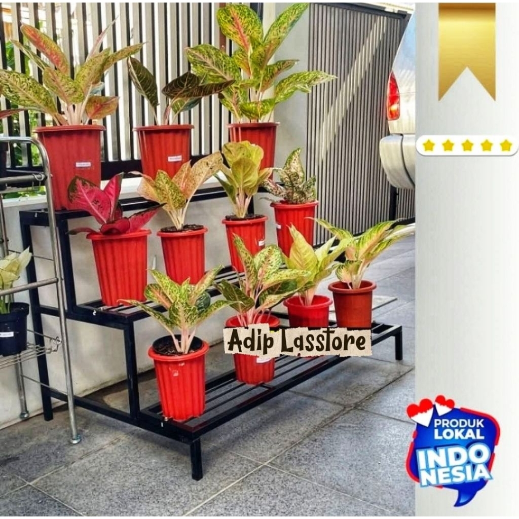 Jual RAK RAKIT TANAMAN BUNGA BESI SUSUN 3 TINGKAT || RAK POT BUNGA ...