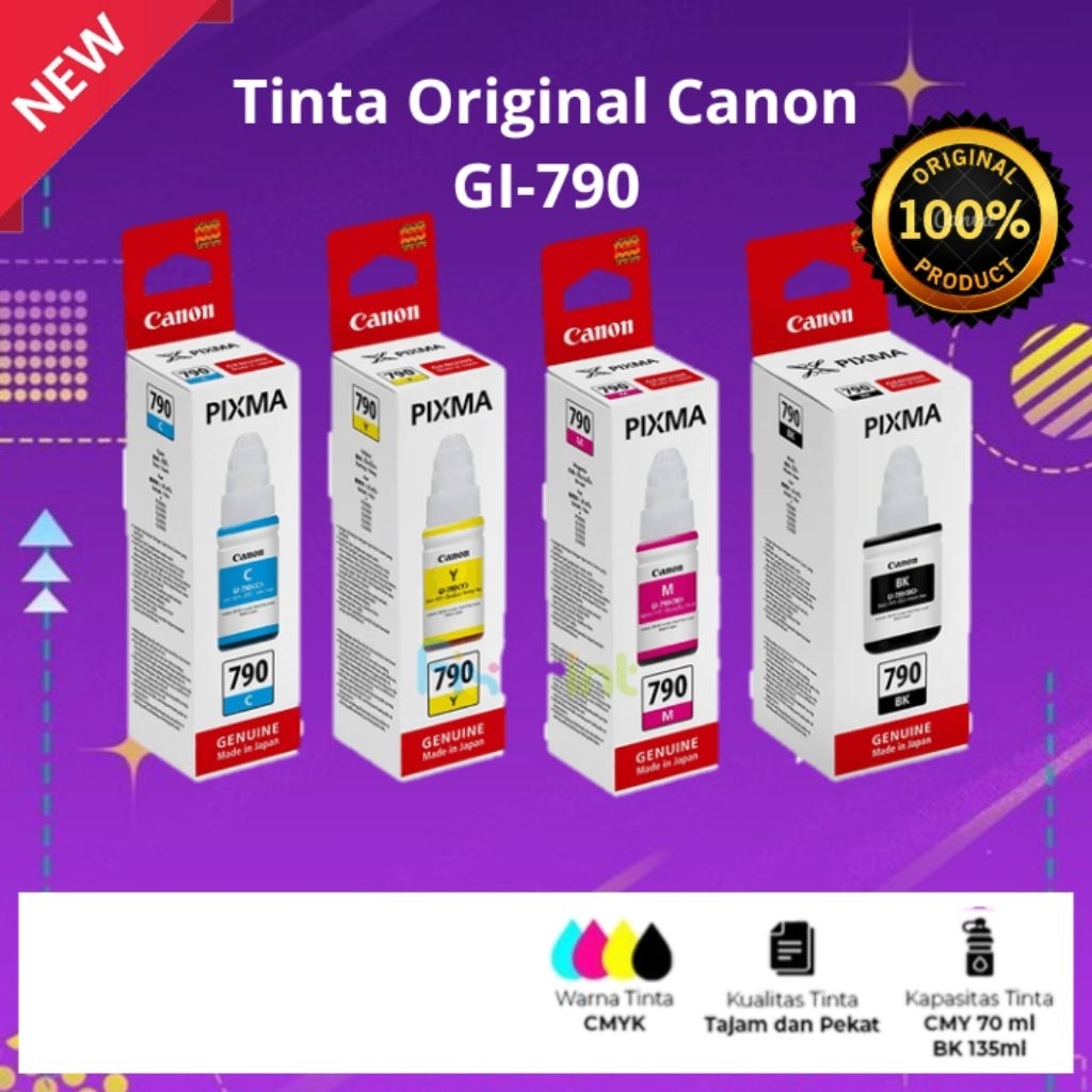 Jual Tinta Canon PIXMA Gi-790 Original G1000/G2000/G2002/G3000 | Shopee ...