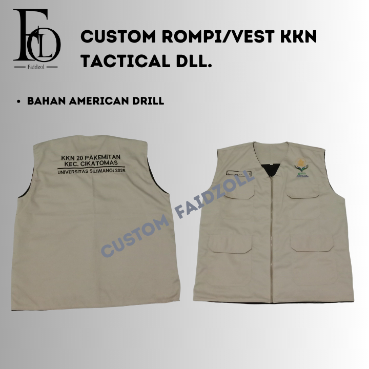 Jual CUSTOM ROMPI/VEST KKN/ UNTUK DI LAPANGAN DALEMAN PURING/ROMPI ...