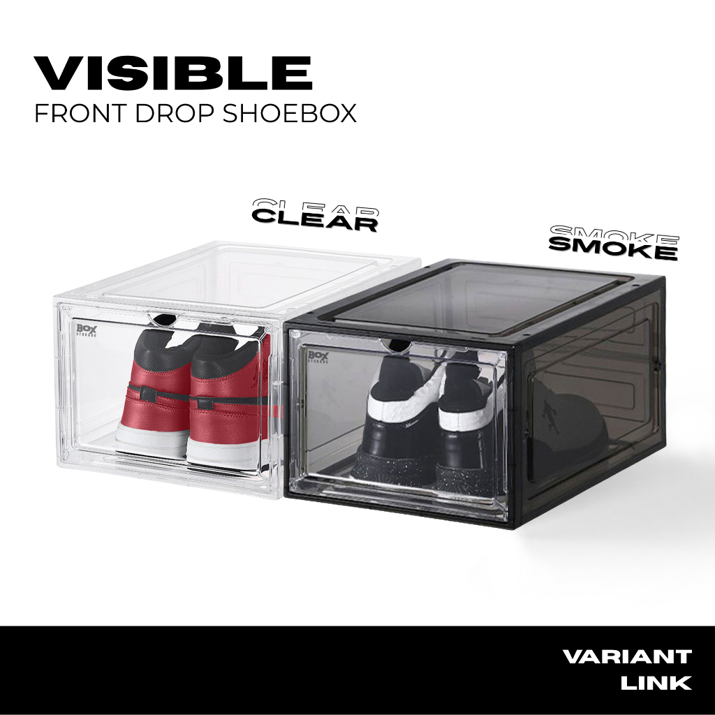 Jual 「VISIBLE」Sneakers Box Front Drop Acrylic Door Clear Transparent ...