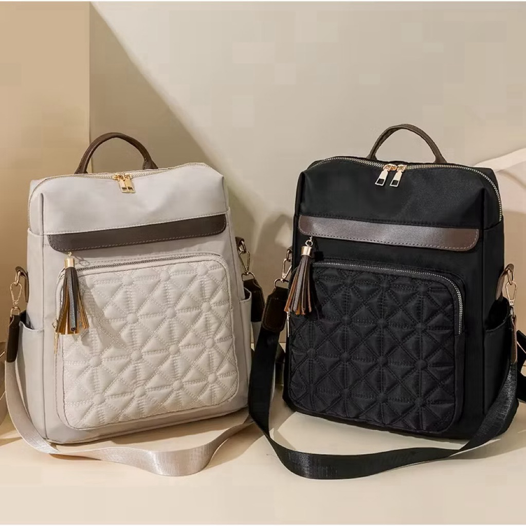 Jual Tas Ransel Wanita Fashion Backpack Anti Air Hitam - Modis dan ...
