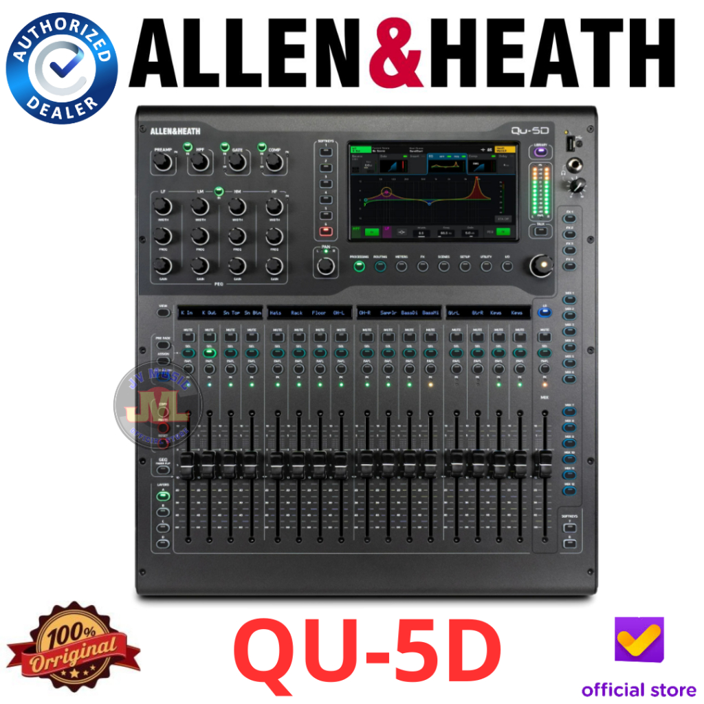 Jual Allen & Heath QU-5 / QU-5D Dante 16-Channel Digital Mixer Original ...