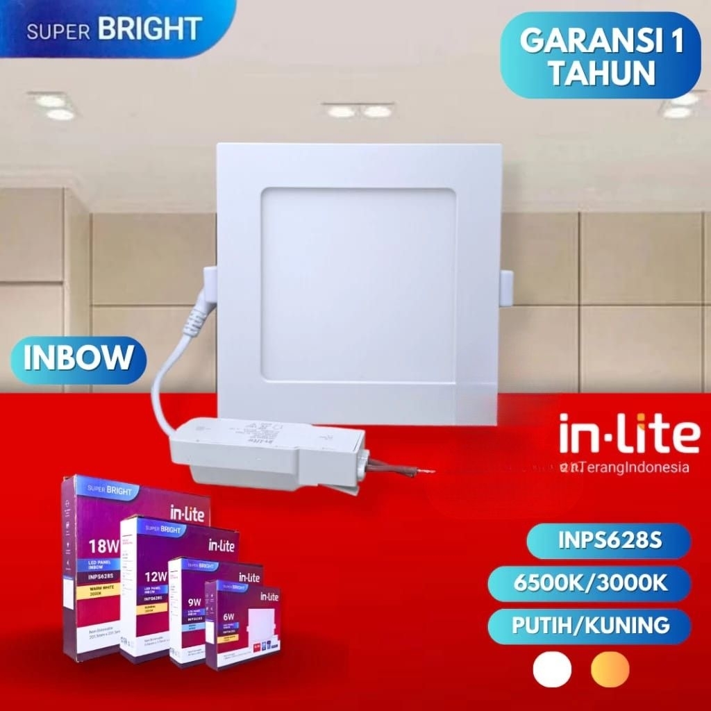 Jual InLite Panel Inbow INPS628S Kotak 6w, 9w, 12w, 18w | Shopee Indonesia