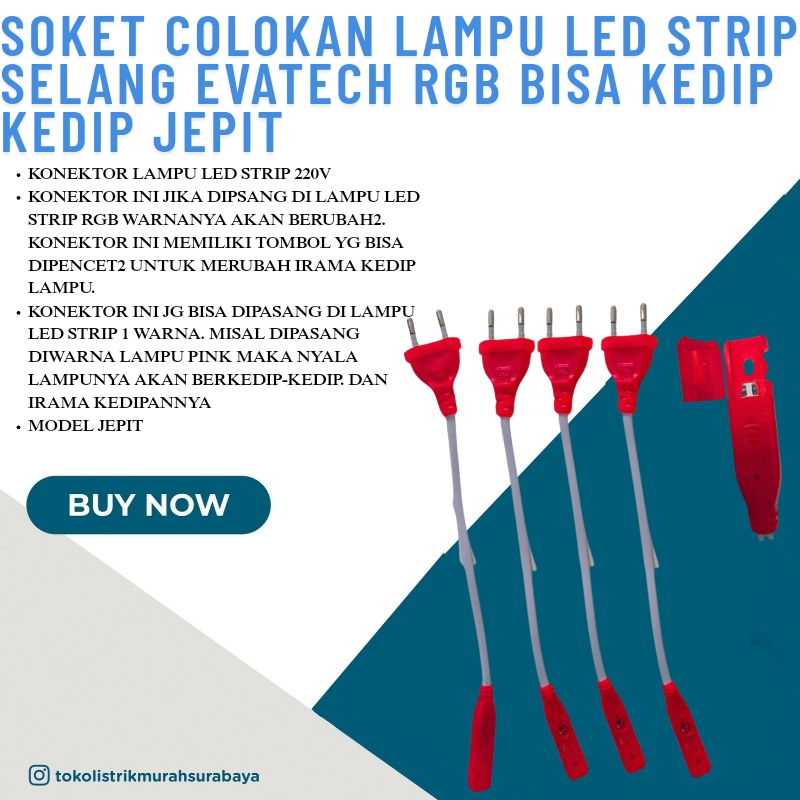 Jual SOCKET SOKET RGB EVATECH Soket RGB Model Jepit Colokan Lampu Strip ...