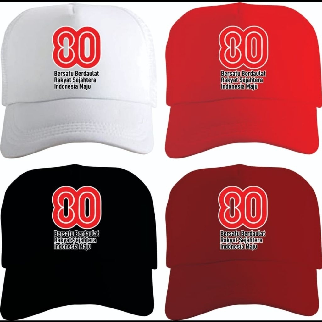 Jual Topi Jaring HUT RI 80/ Topi Kemerdekaan Indonesia/ Topi HUT Ri ...
