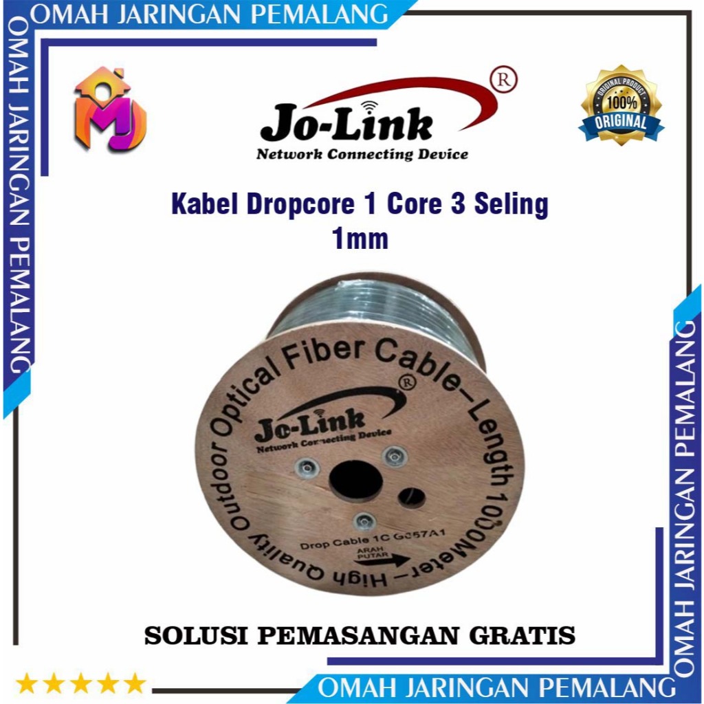 Jual Kabel Dropcore 1 Core 3 Seling Merk Jolink/Kabel Fiber Optik/1 ...