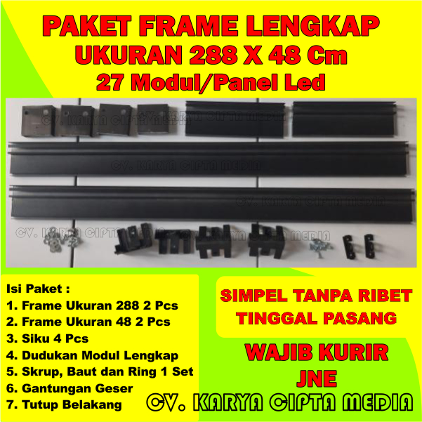 Jual Frame Running Text Lengkap Ukuran 288x48 Cm | Shopee Indonesia