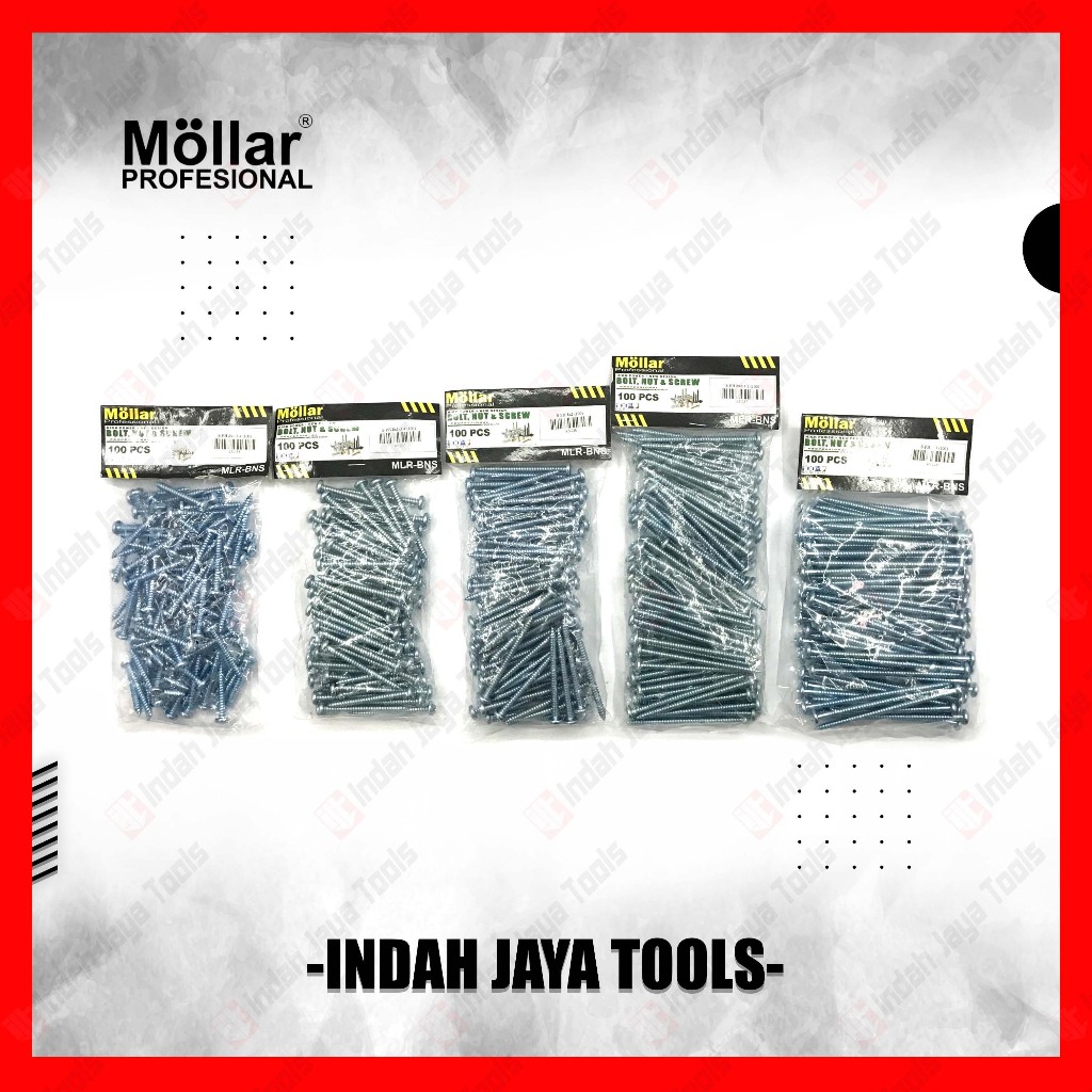 Jual MOLLAR Baut Sekrup PH 8 mm x 1-1/2 1-3/4 2 2-1/2 3 Inch - Roofing ...