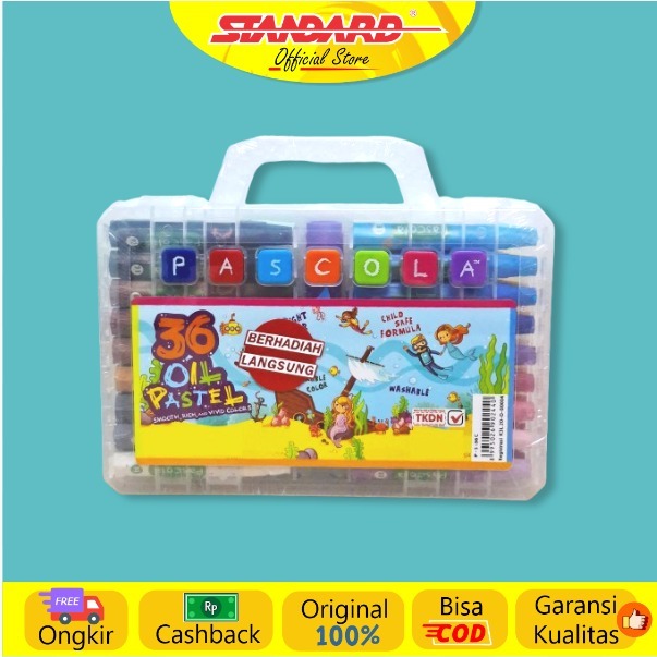 Standard - Pascola Oil Pastel 36 / Set ( Crayon / Pewarna / Coloring )
