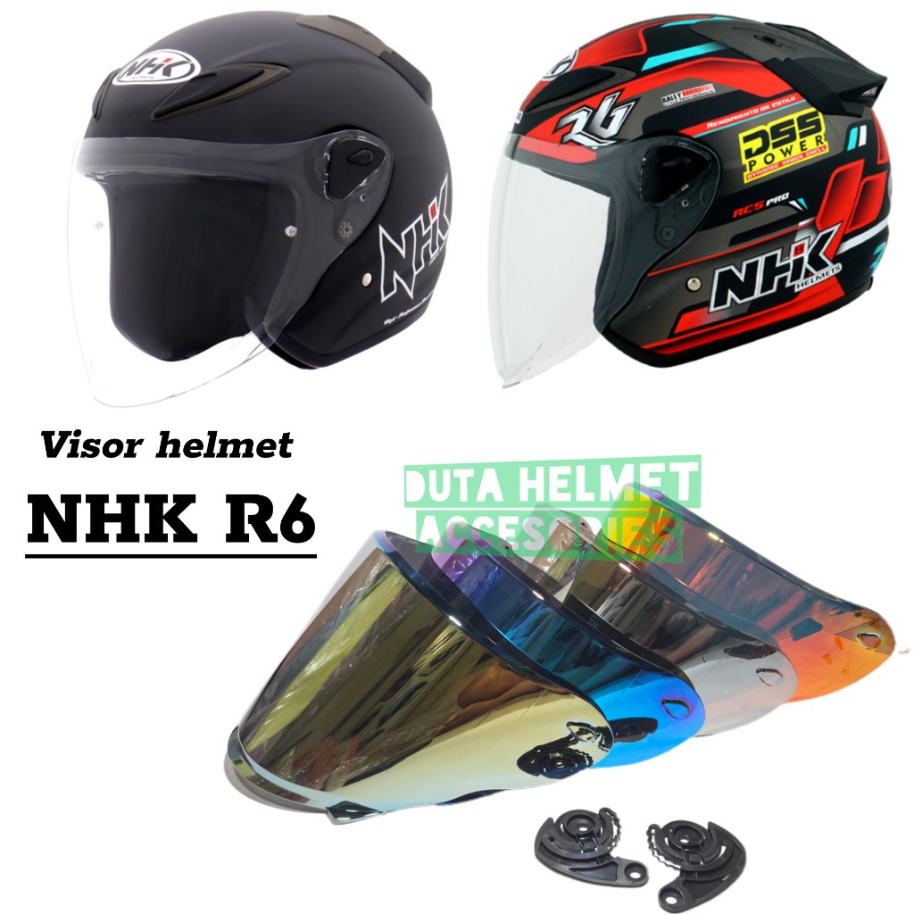 Jual Kaca helm NHK R6 | flat visor helmet nhk r6 iridium SILVER RED ...