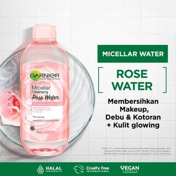 Garnier Micellar Water 400ml Pink Biru Vit C Rose Biphase Oil 400 Ml Pembersih Make Up