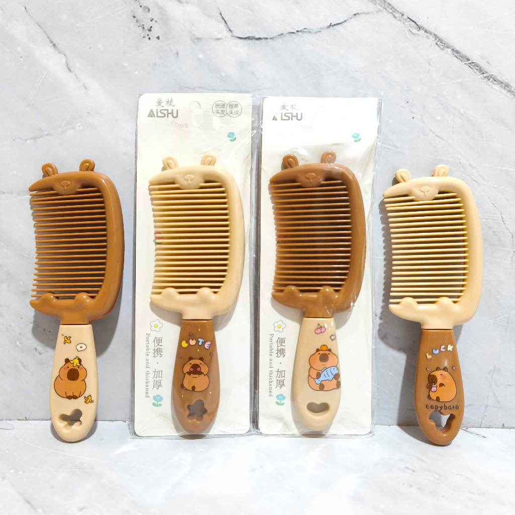 Jual Sisir Rambut Gagang Lucu Karakter Capybara Bear / Cute Hair Comb ...