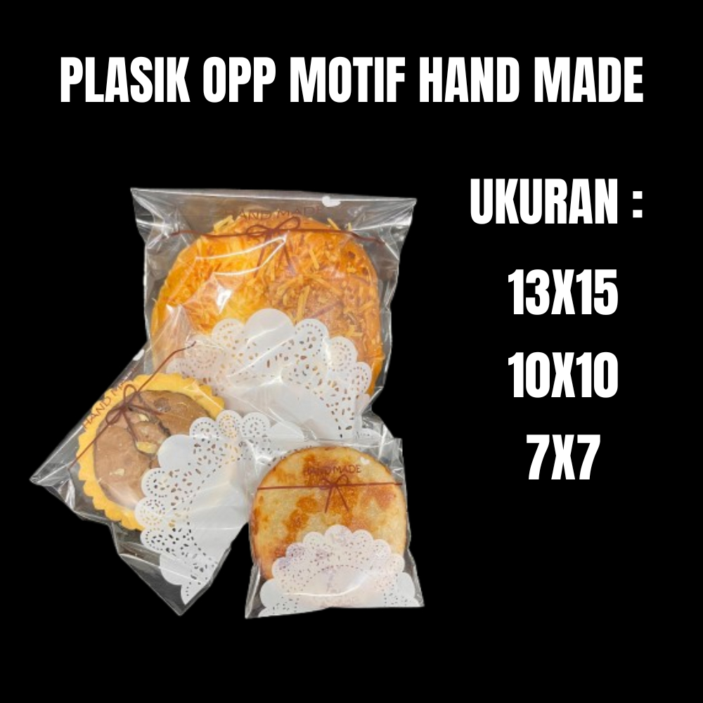 Jual PLASTIK OPP ROTI MOTIF HAND MADE 13X15 , 10x10 , 7X7 | Shopee ...