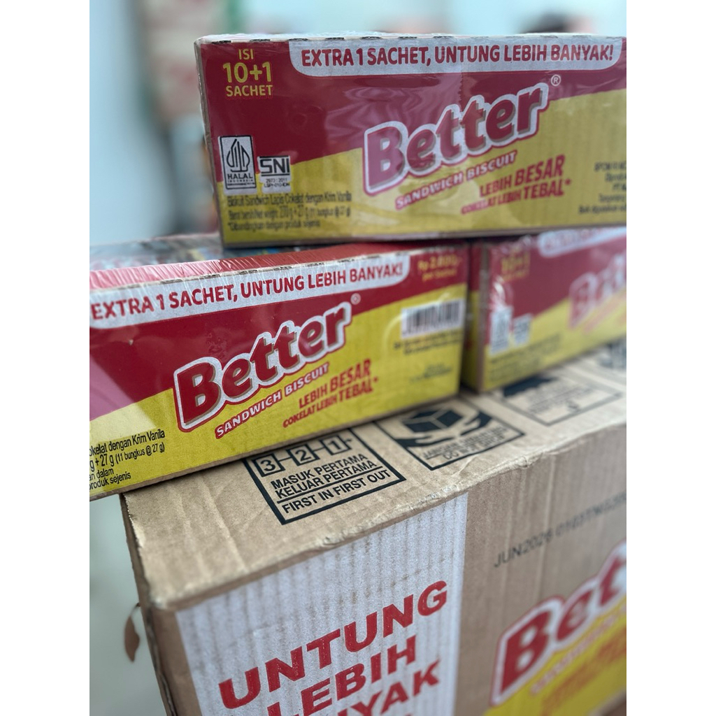 Jual Biskuit Better Roma Sandwich Coklat isi 10 + 1 Pcs 27 gram ...