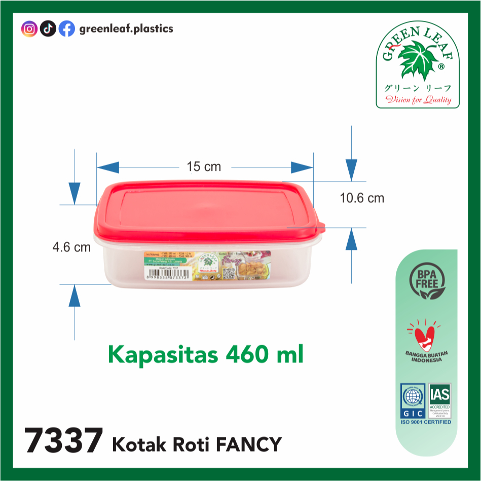 Jual Green Leaf Kotak Roti Fancy Pack 460 Ml (7337) | Shopee Indonesia