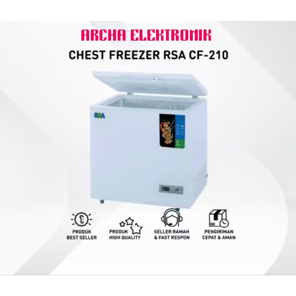 Jual CHEST FREEZER BOX RSA KAPASITAS 200 LITER NEW CF-210 | Shopee ...