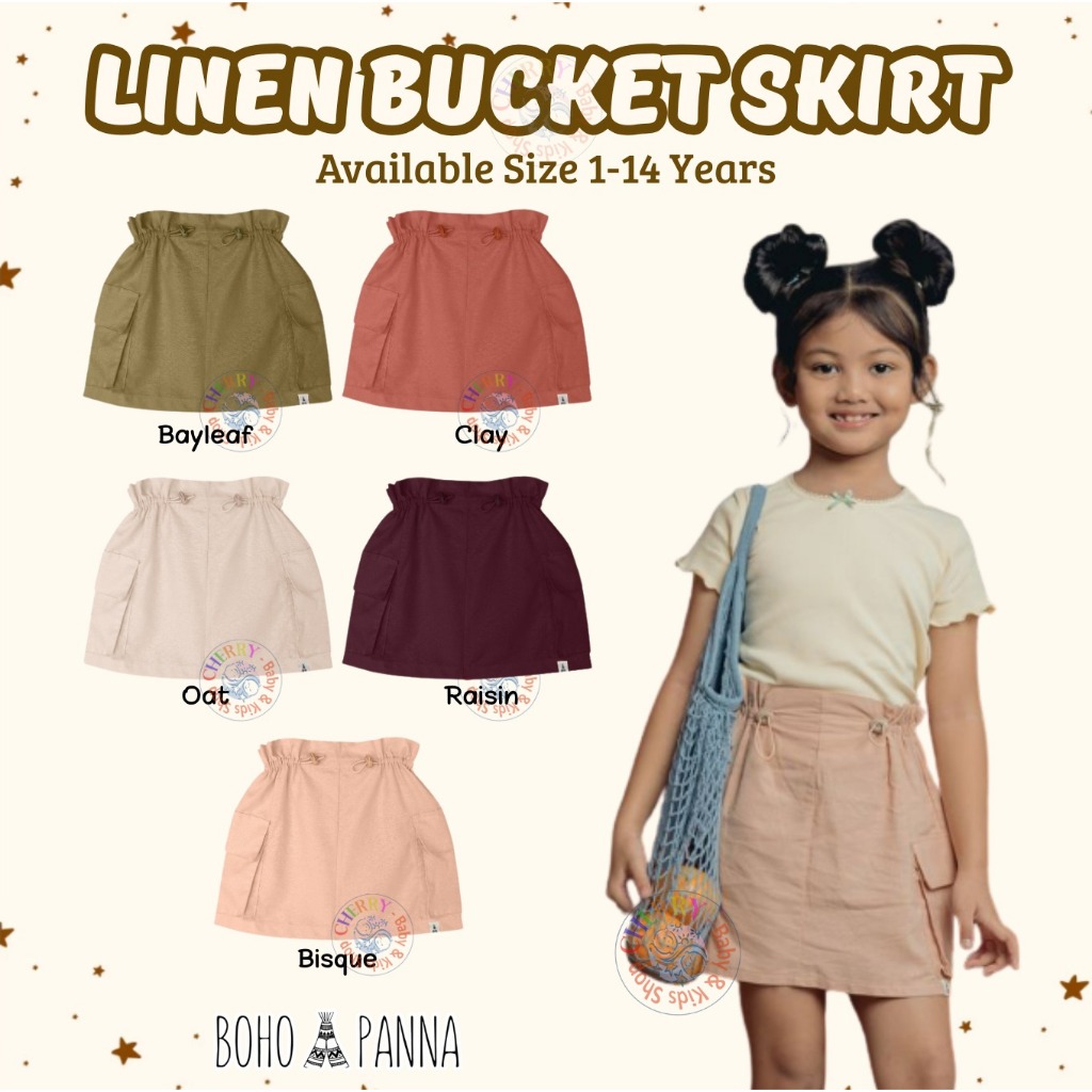 Jual Bohopanna 1-14 Tahun Bucket Linen Skirt / Rok Serut Cargo Fashion ...