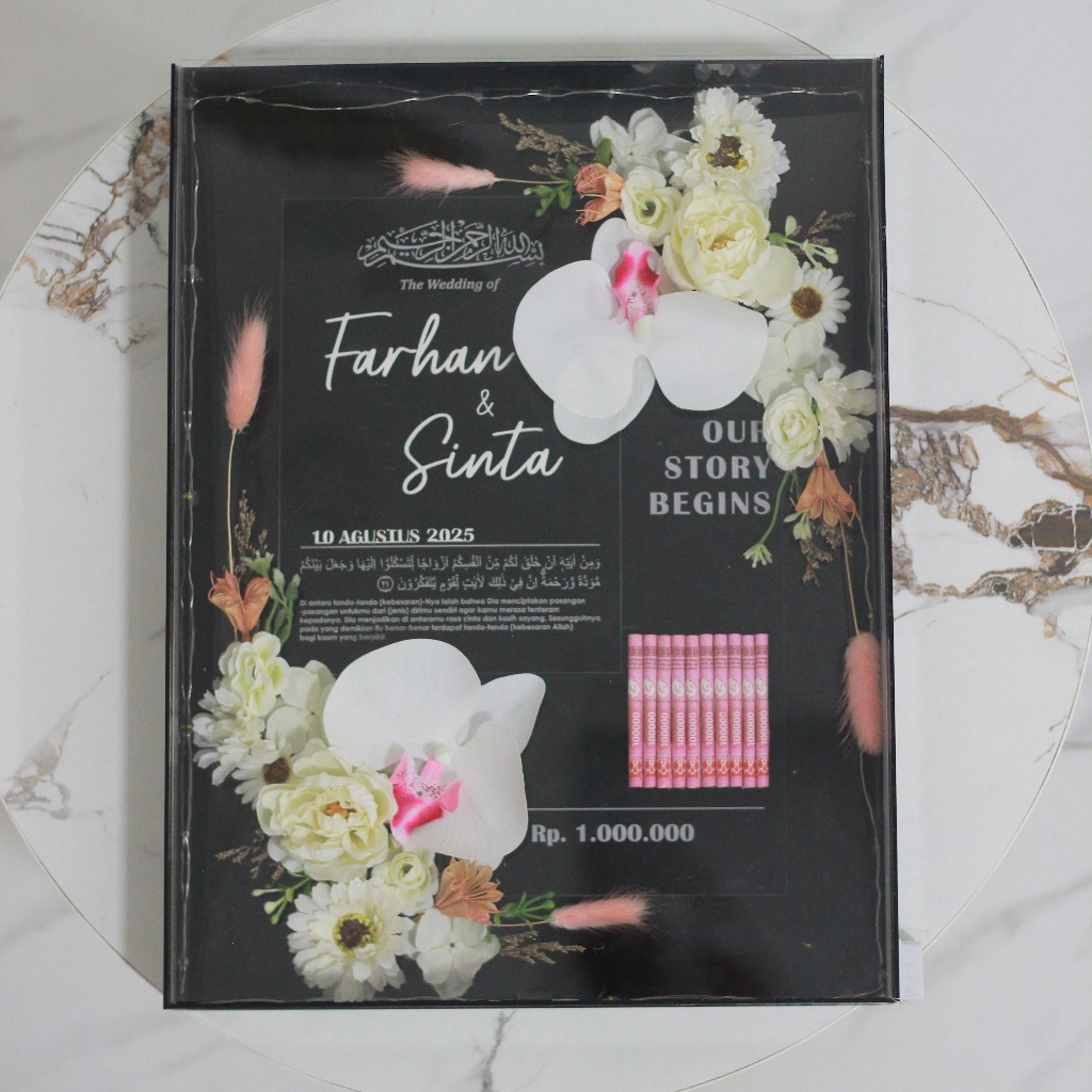 Jual Mahar Box Hitam Full Akrilik Sliding 40x30x5 cm | Shopee Indonesia