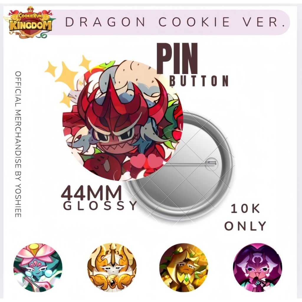 Jual Pin Button Cookie Run kingdom - Dragon Cookie Ver. Fans ...