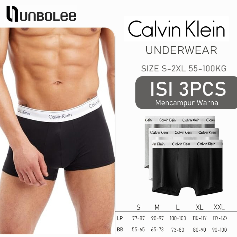 Jual UNBOLEE 3Pack Calvin Klein Cotton Stretch Underwear Low Boxer